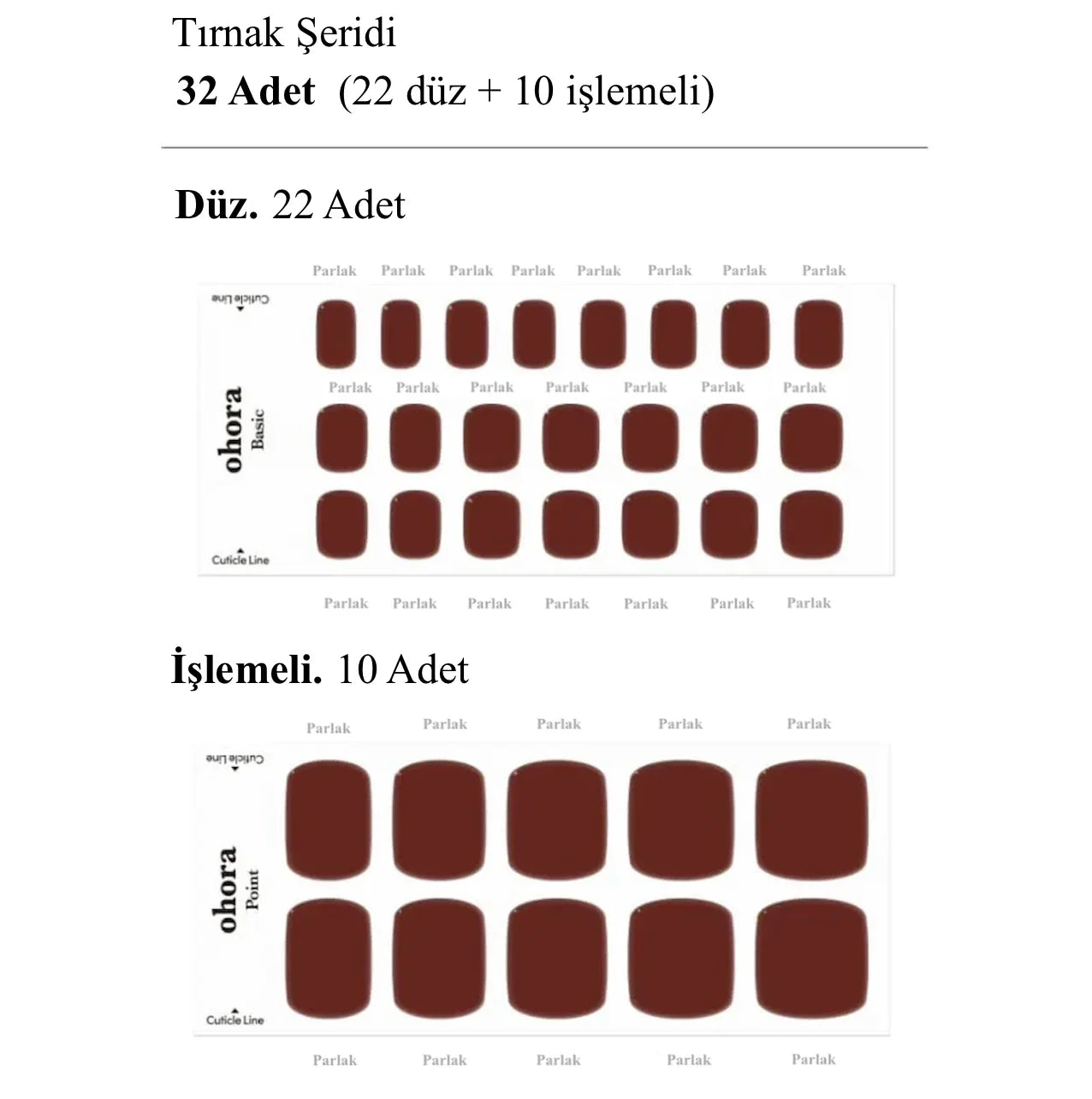 P Chilly Red Jel Tırnak 32 Adet 2 Kullanım