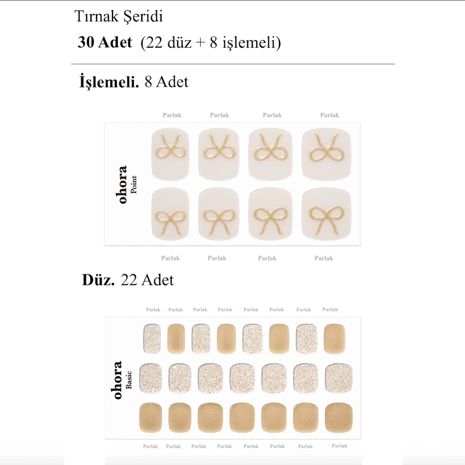 P Gold Charlotte Jel Tırnak 30 Adet, 2 Kullanım - 8