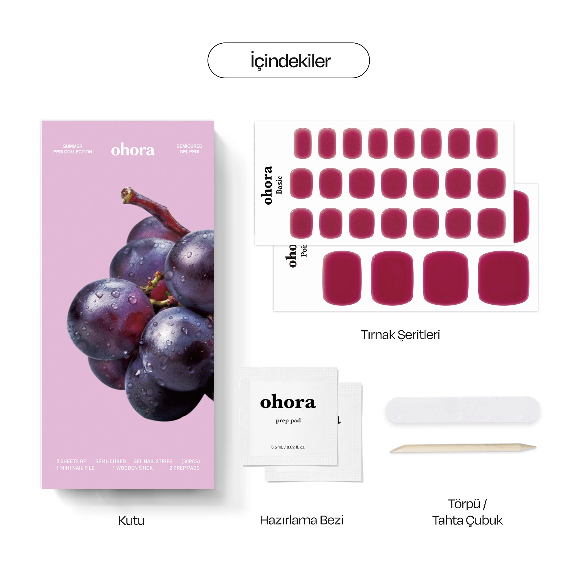 P Grape Jelly Jel Tırnak 30 Adet, 2 Kullanım