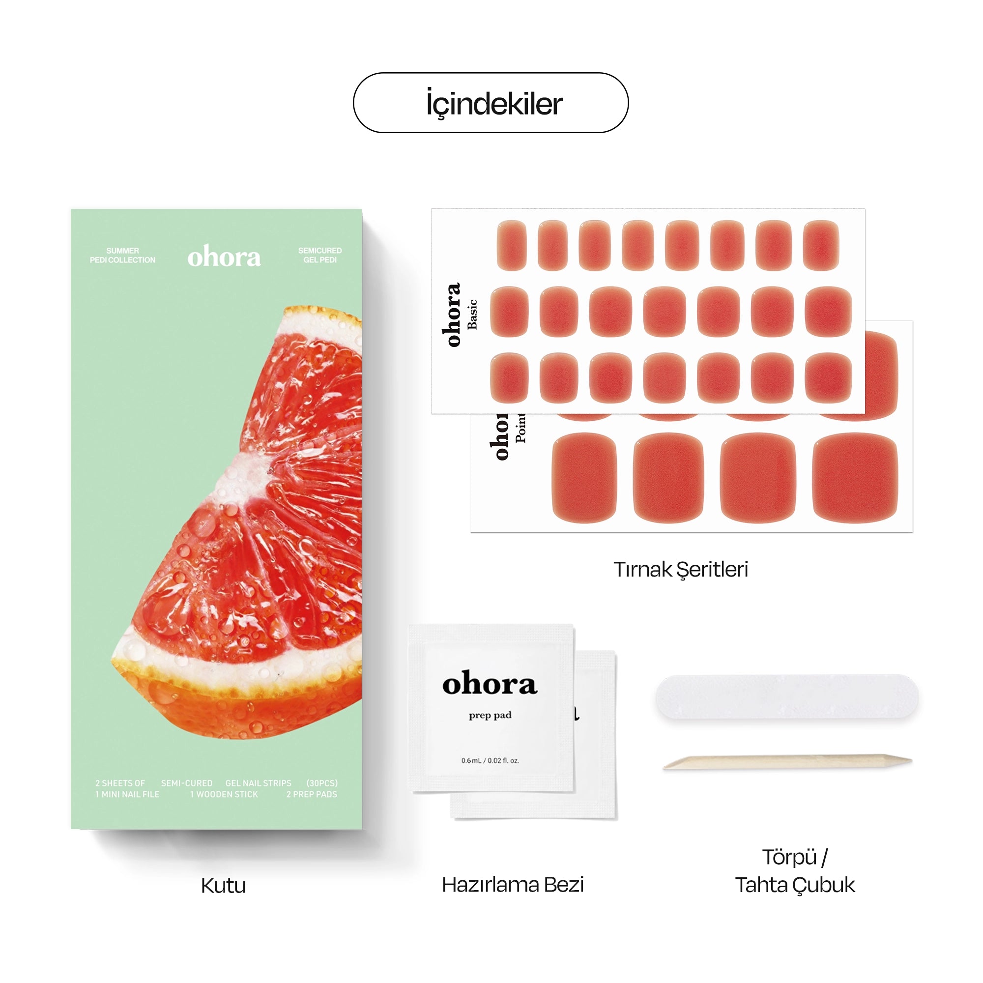 P Grapefruit Jelly Jel Tırnak 30 Adet, 2 Kullanım