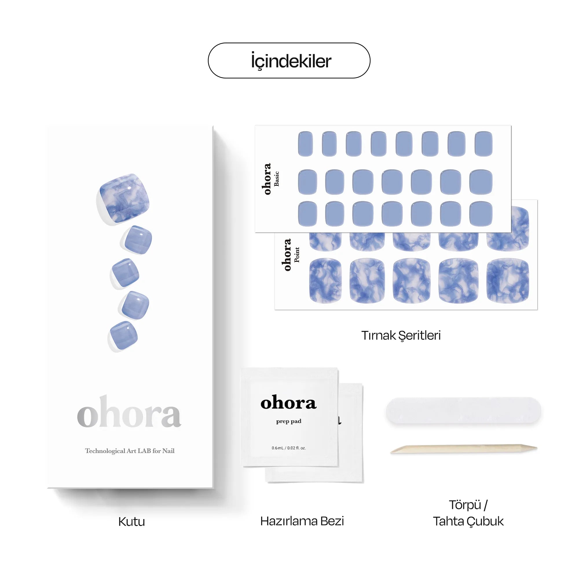 P Marble Soda Jel Tırnak 32 Adet, 2 Kullanım