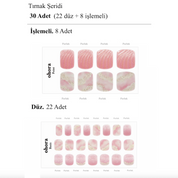 P Mermaid Dust Jel Tırnak 30 Adet 2 Kullanım