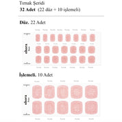 P Pink Salt Jel Tırnak 32 Adet 2 Kullanım