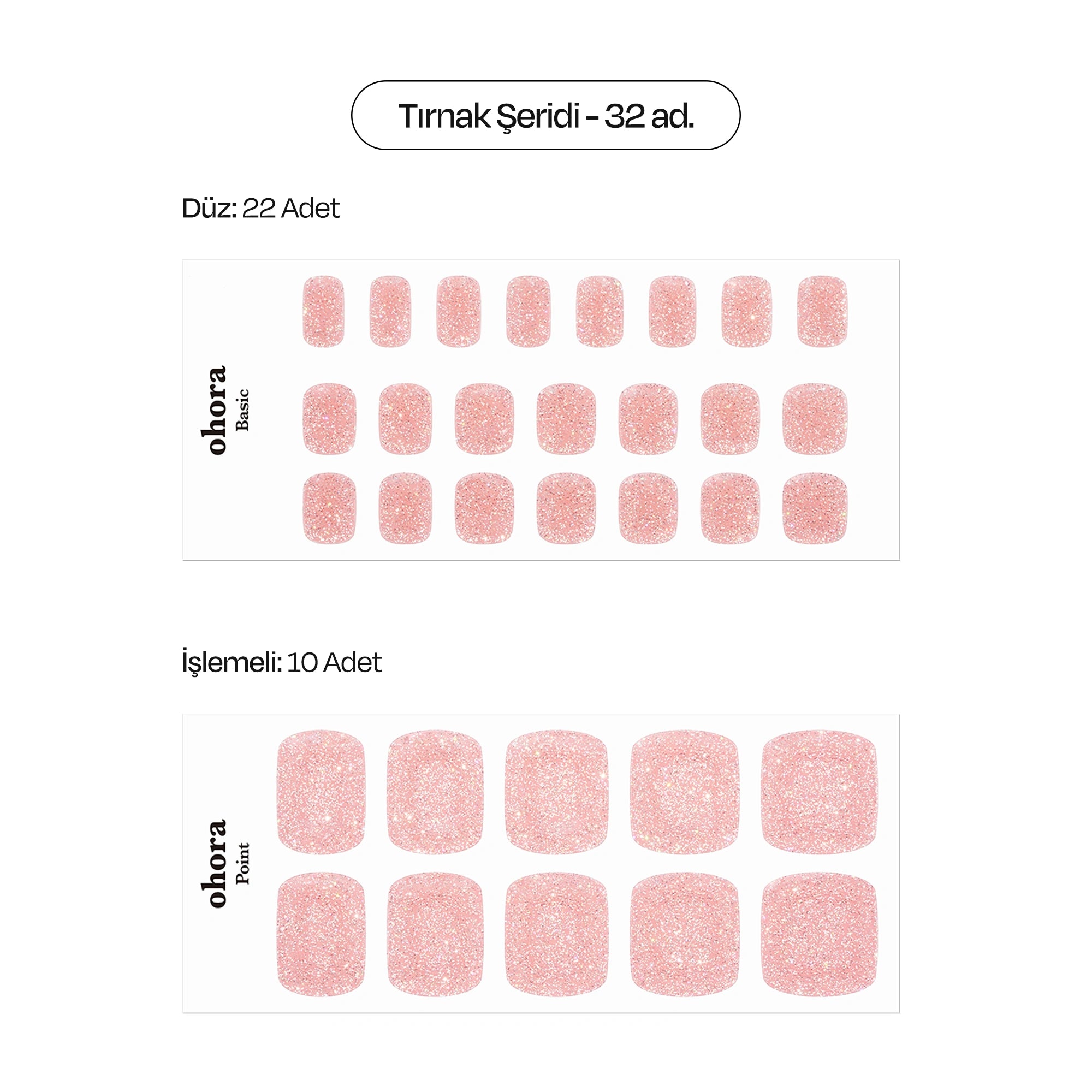 P Pink Salt Jel Tırnak 32 Adet, 2 Kullanım