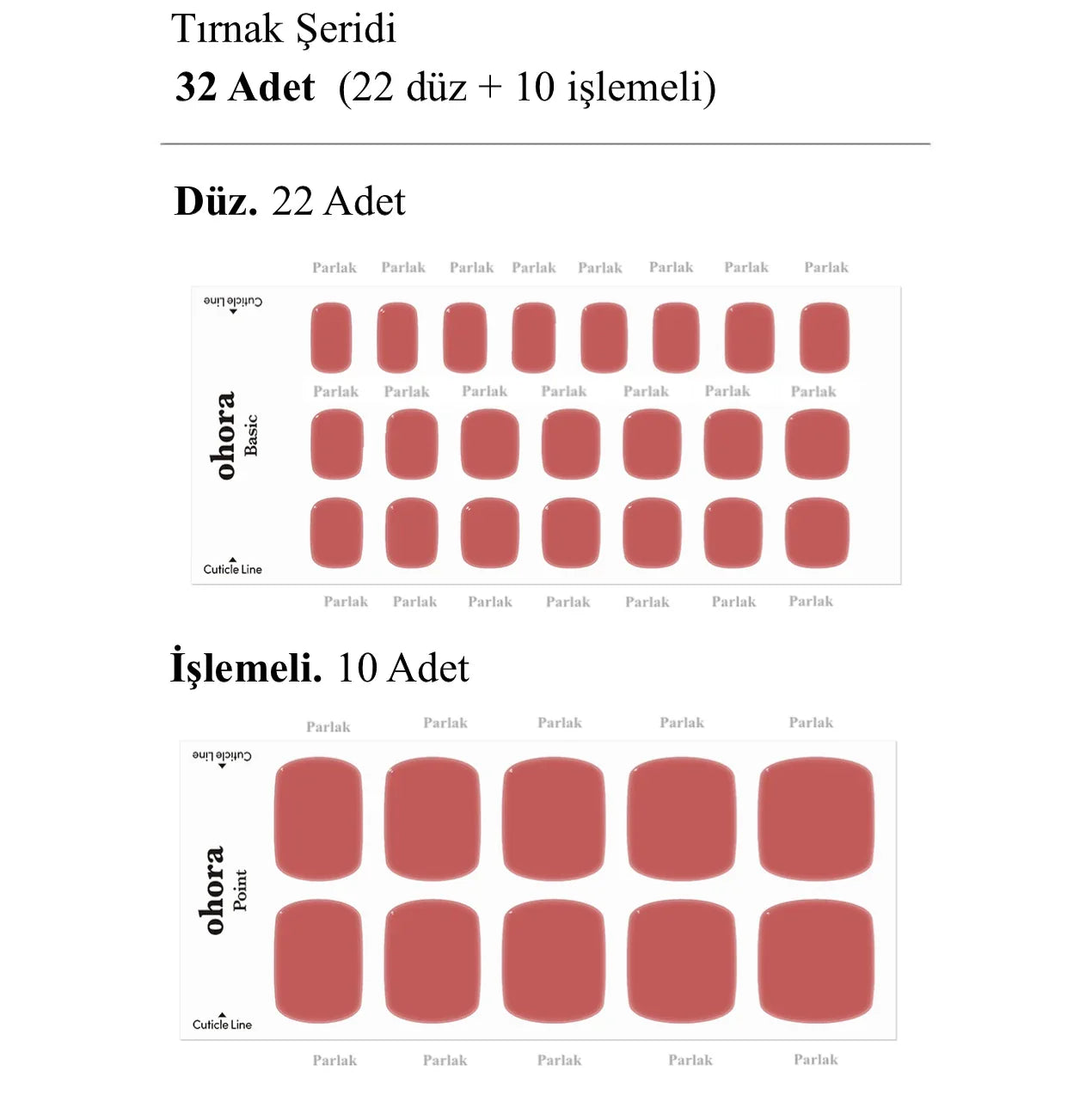 P Romeo Jel Tırnak 32 Adet 2 Kullanım
