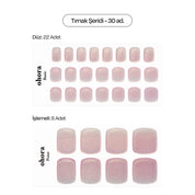 P Rosy Chrome Jel Tırnak 30 Adet, 2 Kullanım