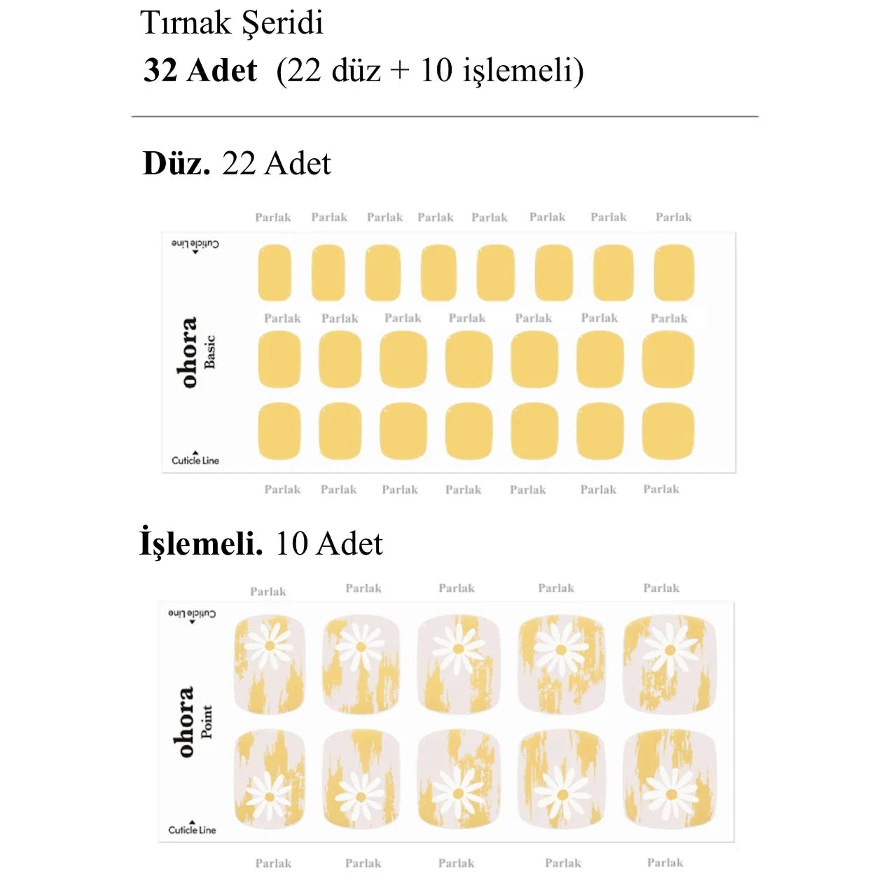 P Sun Daisy Jel Tırnak 32 Adet 2 Kullanım