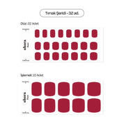 P Tint Burgundy Jel Tırnak 32 Adet, 2 Kullanım