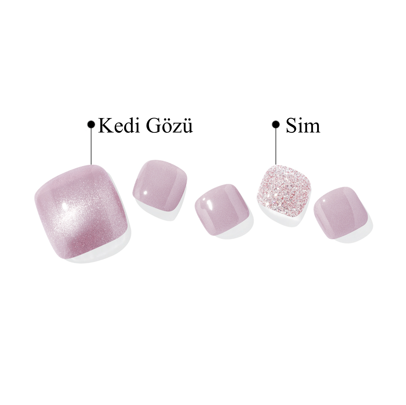 P Vintage Pink Jel Tırnak 30 Adet 2 Kullanım