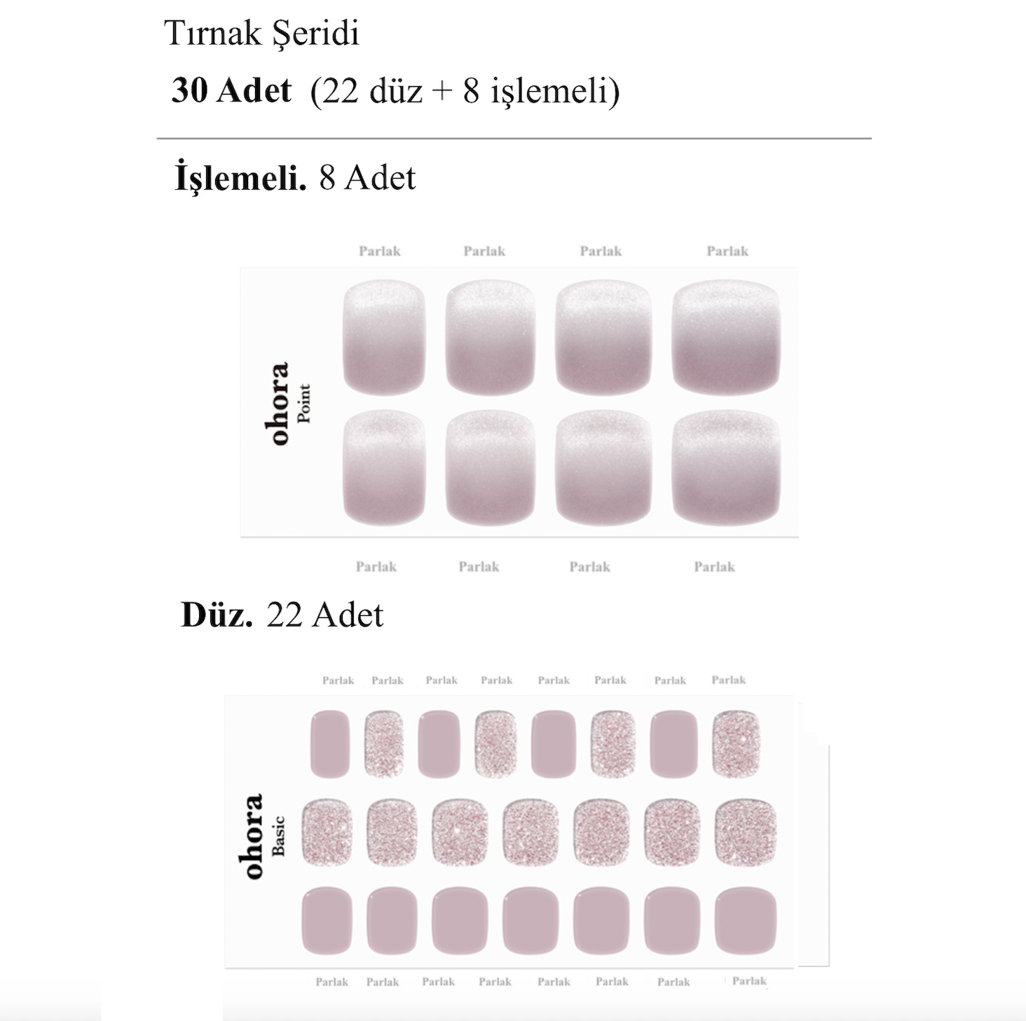 P Vintage Pink Jel Tırnak 30 Adet 2 Kullanım