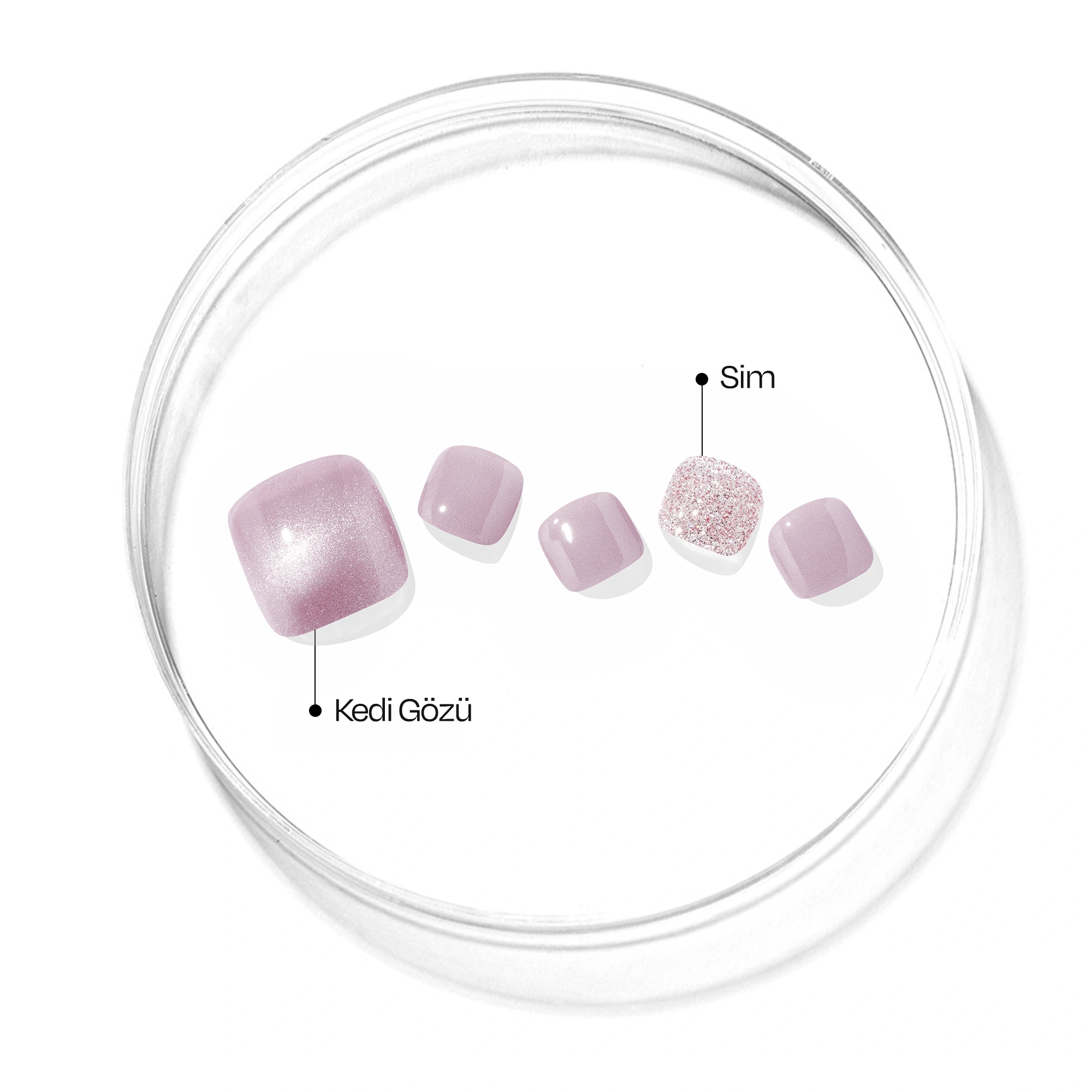 P Vintage Pink Jel Tırnak 30 Adet, 2 Kullanım
