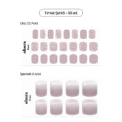 P Vintage Pink Jel Tırnak 30 Adet, 2 Kullanım