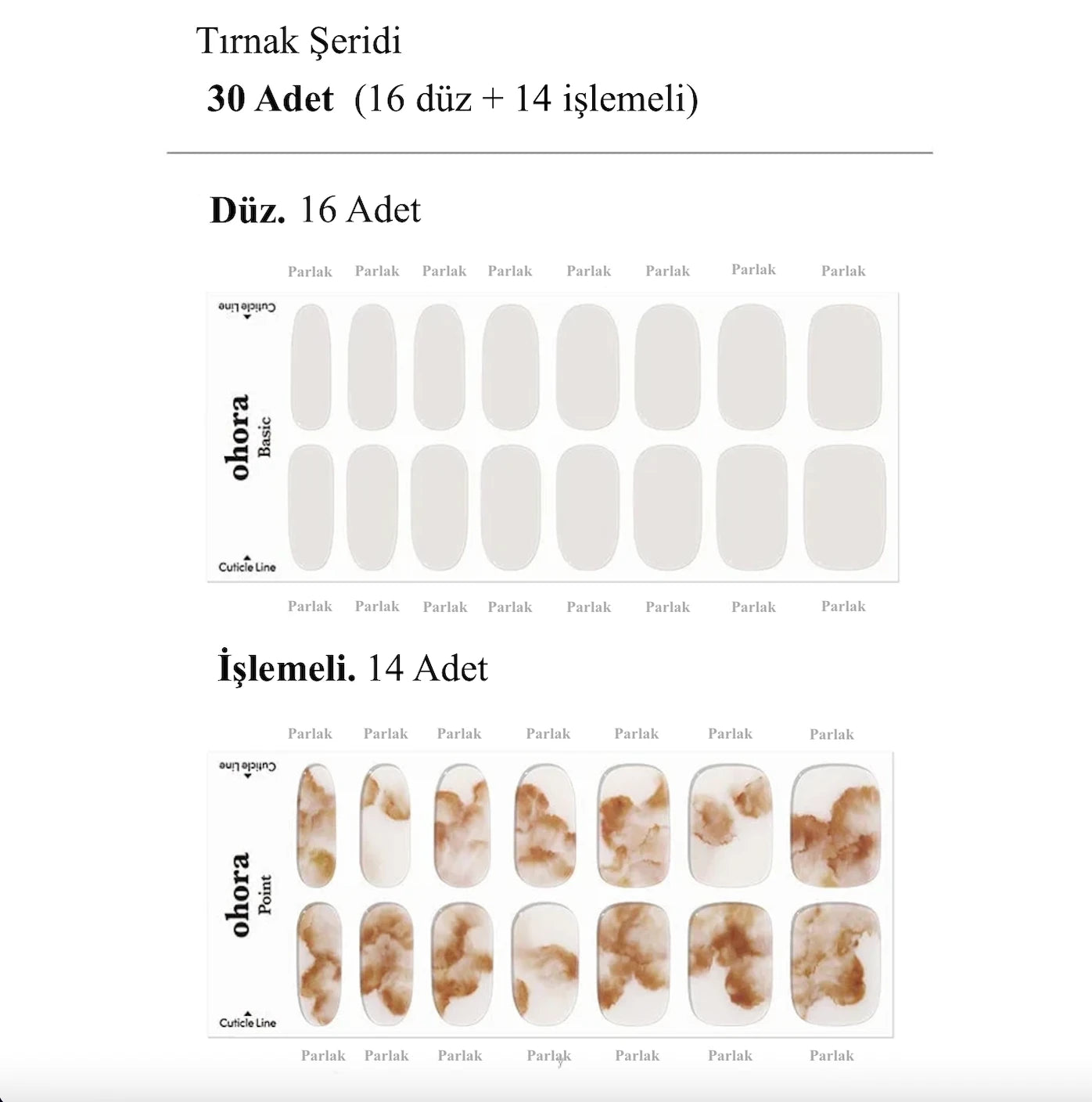 N Muted Jel Tırnak 30 Adet, 2 Kullanım