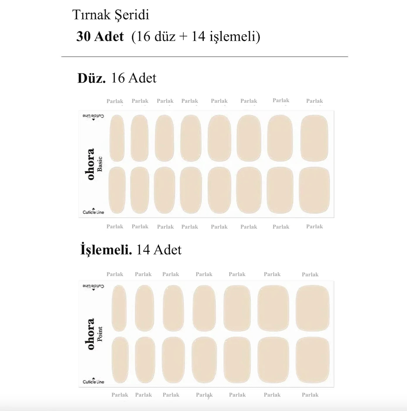 N Cream Base Jel Tırnak 30 Adet, 2 Kullanım