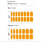 N Tint Orange Jel Tırnak 30 Adet, 2 Kullanım