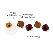 P Caramel Bear Jel Tırnak 30 Adet, 2 Kullanım