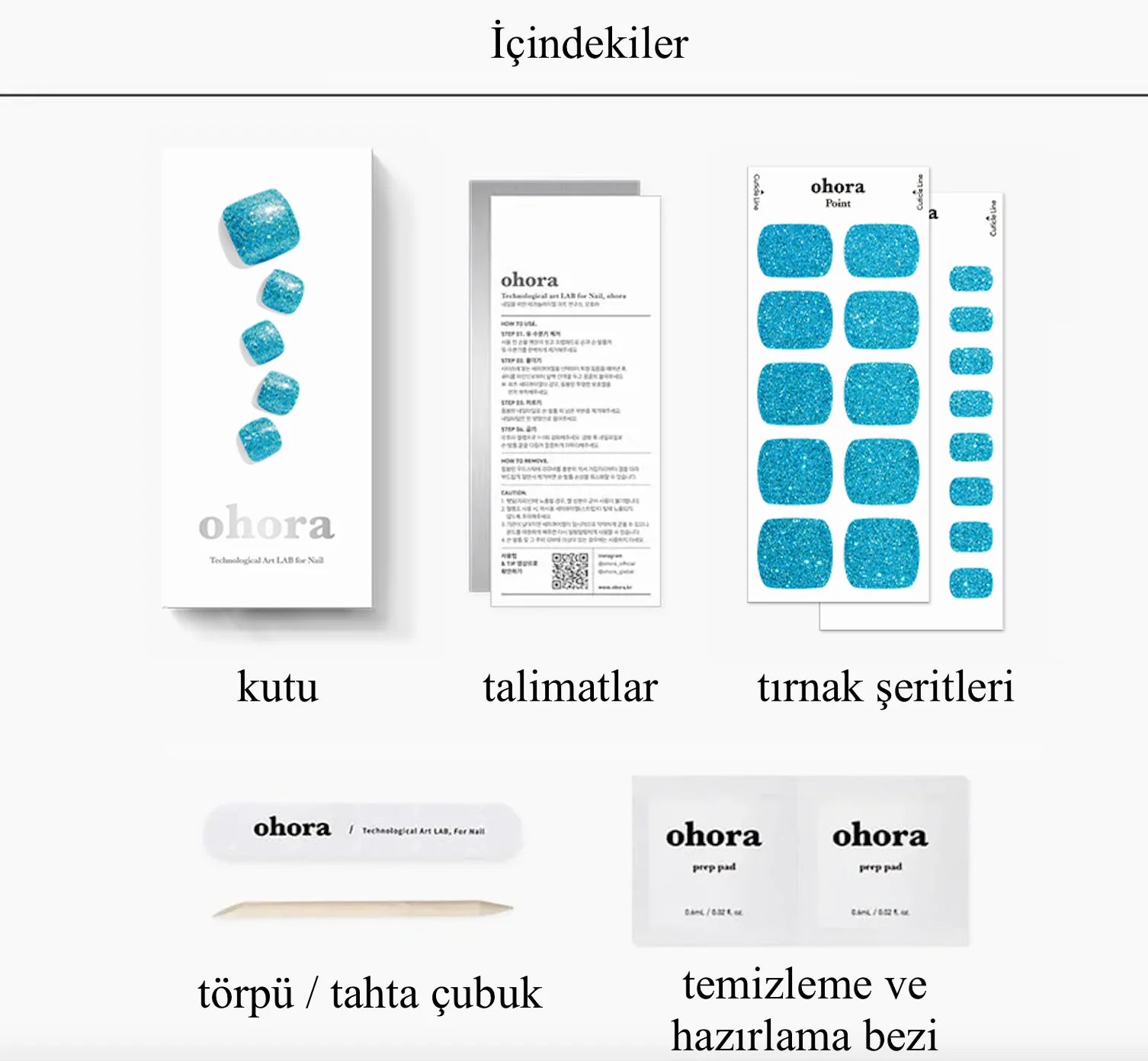 P Surfing Blue Jel Tırnak 32 Adet, 2 Kullanım