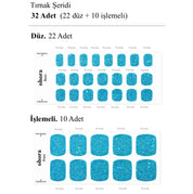 P Surfing Blue Jel Tırnak 32 Adet, 2 Kullanım