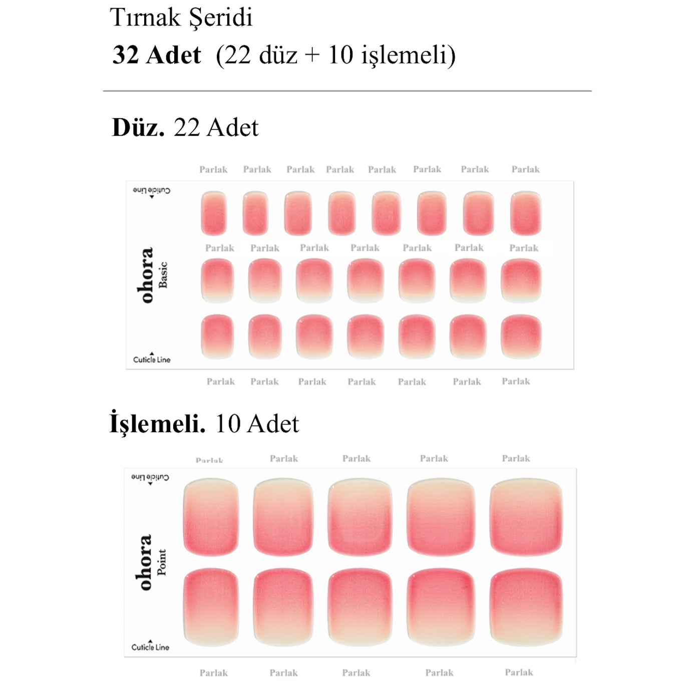 P Marsala Mood Jel Tırnak 32 Adet, 2 Kullanım