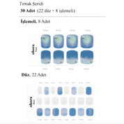 P Ocean Marble Jel Tırnak 32 Adet, 2 Kullanım