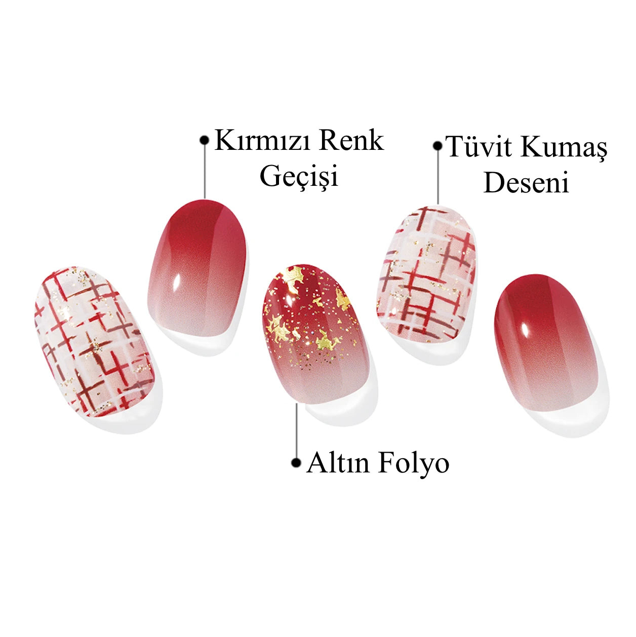 N Ruby Gold Jel Tırnak 30 Adet, 2 Kullanım