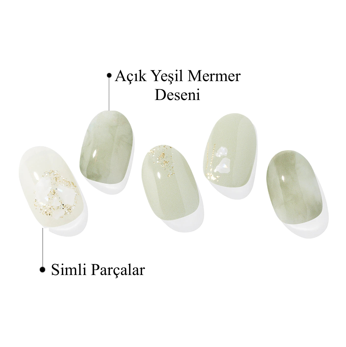 N Green Tea Jel Tırnak 30 Adet, 2 Kullanım