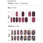 N Tie-dye Jel Tırnak 30 Adet, 2 Kullanım