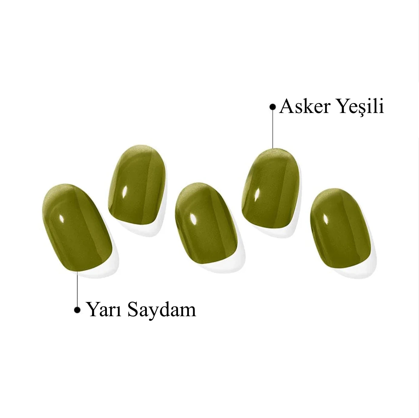 N Tint Khaki Jel Tırnak 30 Adet, 2 Kullanım