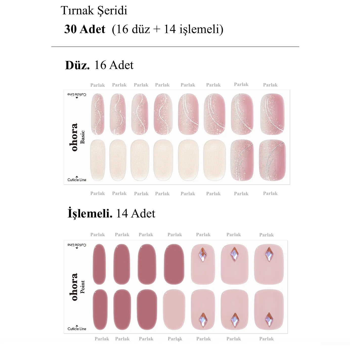 N Muhly Jel Tırnak 30 Adet, 2 Kullanım
