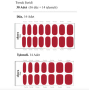 N Red Light Jel Tırnak 30 Adet, 2 Kullanım