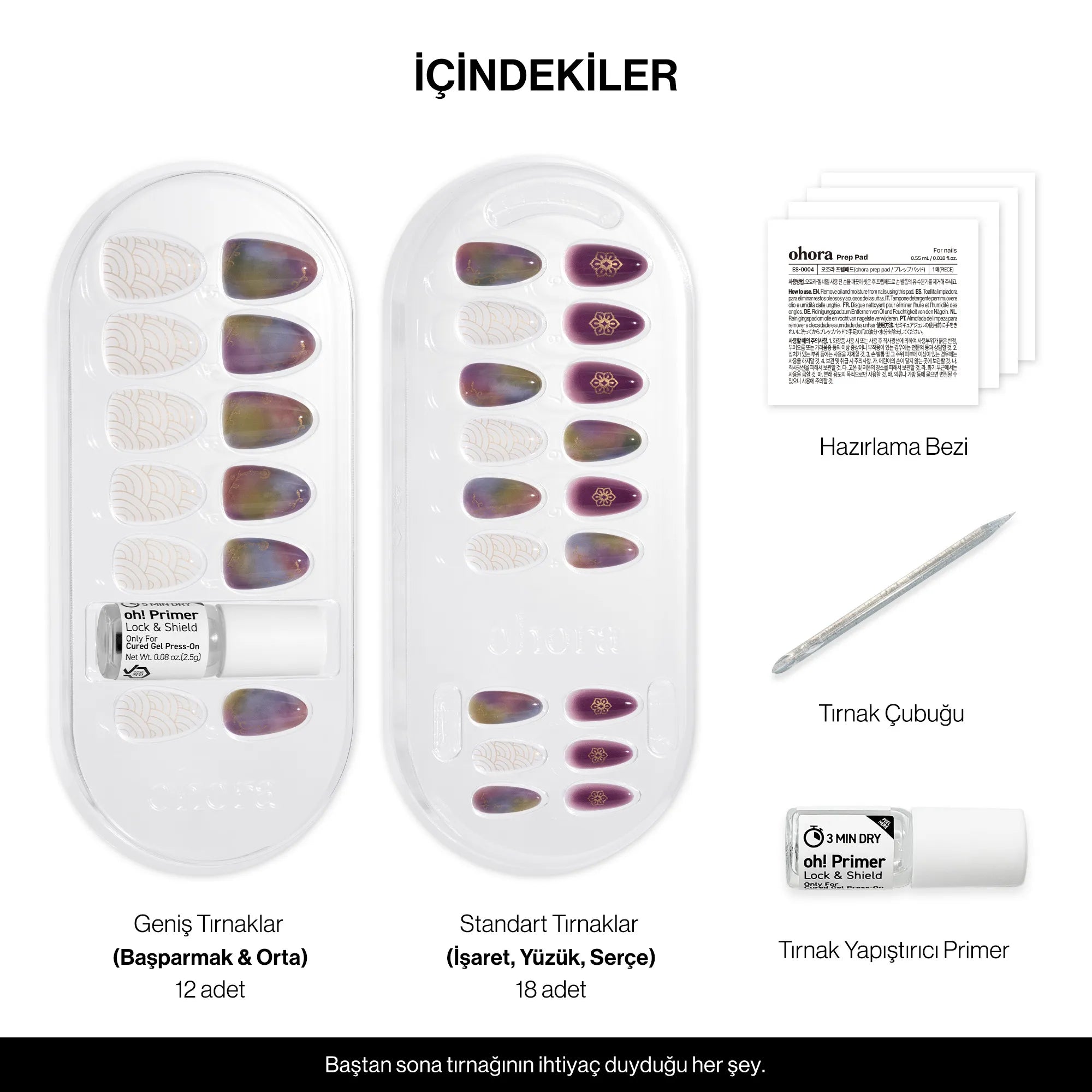 Silk Dancheong Jel Takma Tırnak Orta Boy Oval 30 Adet paket içeriği: 30 adet jel tırnak, 4 hazırlama bezi, oh! Primer ve tahta çubuk