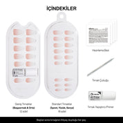 Soft Babyboomer Jel Takma Tırnak Kısa Oval 30 Adet paket içeriği: 30 adet jel tırnak, 4 hazırlama bezi, oh! Primer ve tahta çubuk